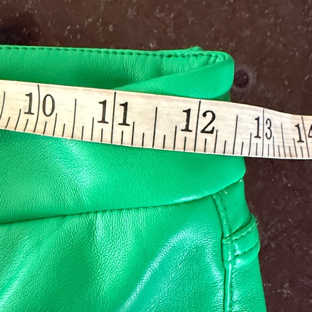 Good American Good Icon Faux Leather Pants Summer Green Size 2/26 - Picture 4 of 10